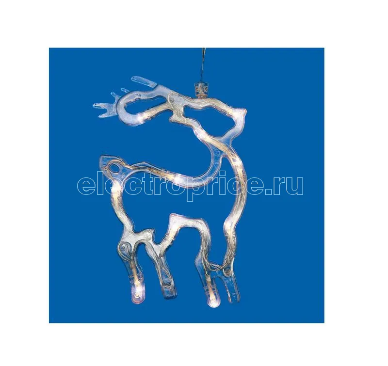 Фото Фигура ULD-H1419-010/STA/3AAA WARM WHITE IP20 DEER Олень 3AAA (не в/к) 14х19см подвес 10 LED провод прозр. Uniel UL-00007252