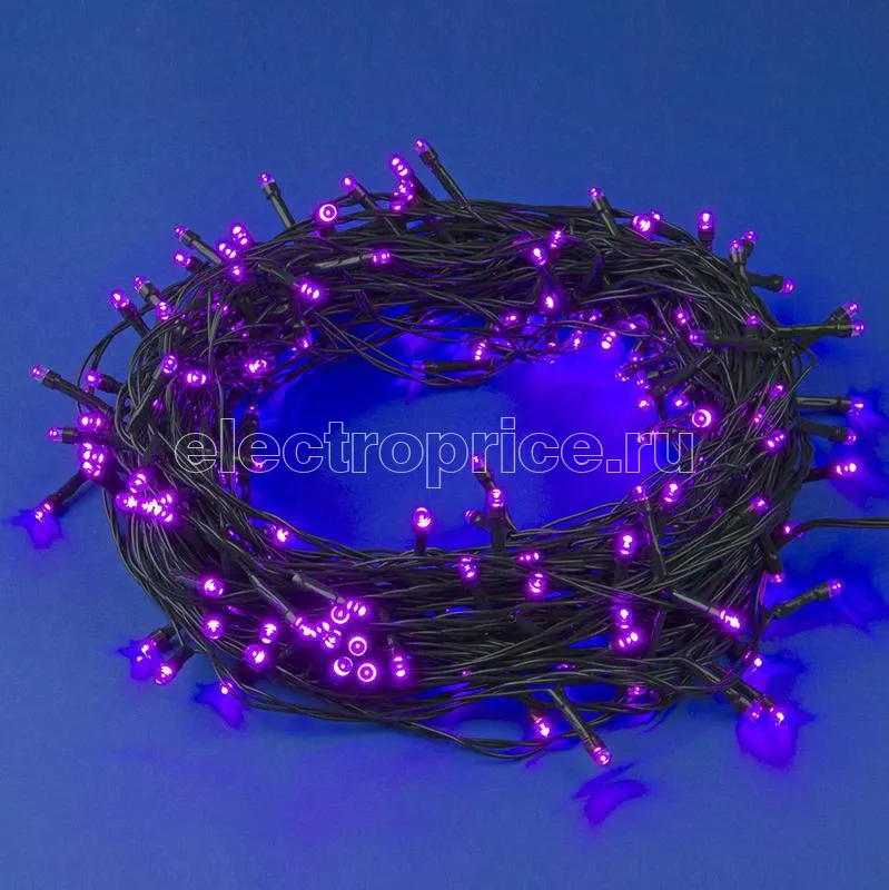 Фото Гирлянда LED ULD-S2000-200/DGA PINK IP20 20м 200 диодов роз. свет провод зел. Uniel UL-00007310