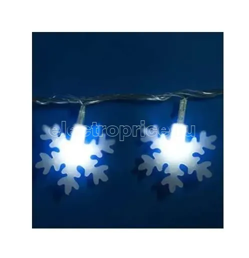 Фото Гирлянда светодиодная «Снежинки-2» ULD-S0700-050/DTA WHITE IP20 SNOWFLAKES-2 с контроллером 50LED (дл.7м) Uniel 7935