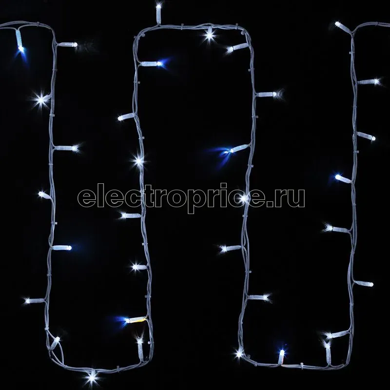 Фото Гирлянда модульная светодиодная "Дюраплей LED" 20м 200LED бел. 15Вт IP67 эффект мерцания (каждый 5-ый диод) провод каучук бел. Neon-Night 315-185