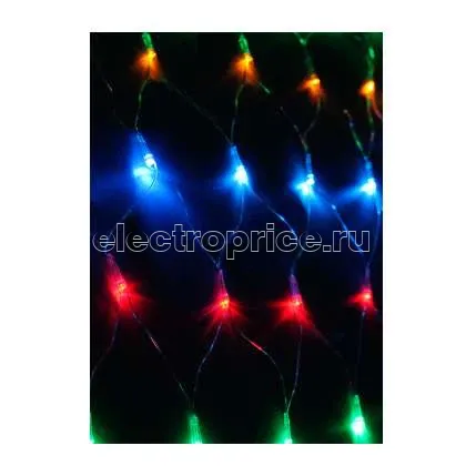 Фото Гирлянда Сеть 320LED 2.3х2.1м с контроллером (разные режимы мигания) провод 2.1м IP20 мультиколор Космос KOC_NET320LED_RGB