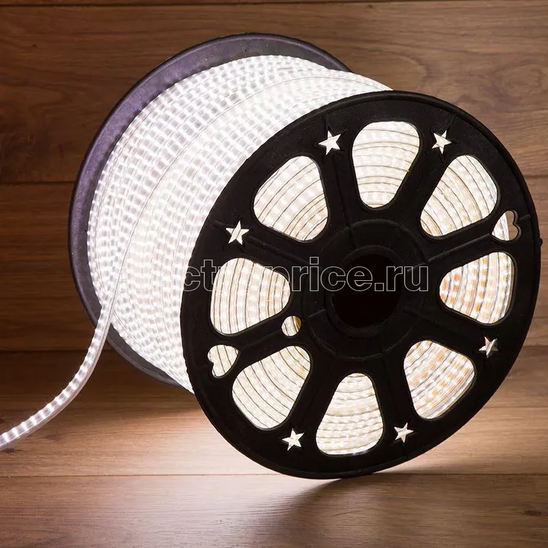 Фото Лента светодиодная SMD3014 6.5x15мм 240LED/м 220В IP67 бел. (уп.100м) Neon-Night 142-803