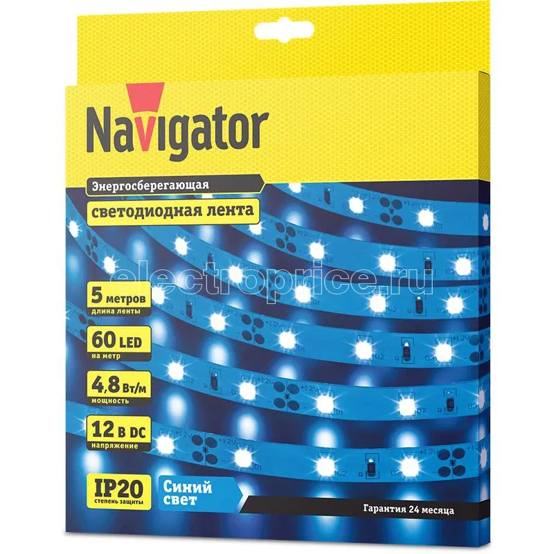 Фото Лента светодиодная 80 295 NLS-3528B60-4.8-IP20-12V R5 (уп.5м) Navigator 80295