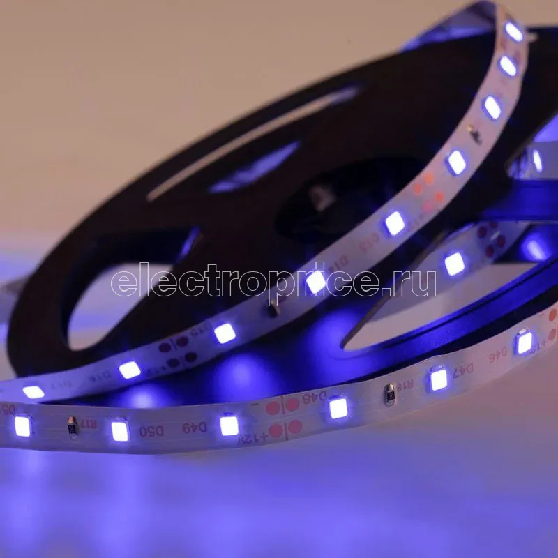 Фото Лента светодиодная SMD3528 син. 4.8Вт/м 60LED/м 12В IP23 (уп.5м) Lamper 141-333