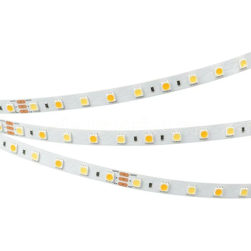 Фото Лента светодиодная RT 6-5000 24V White-MIX 2х(5060 60LED/м LUX) 14.4Вт/м IP20 (уп.5м) Arlight 025213