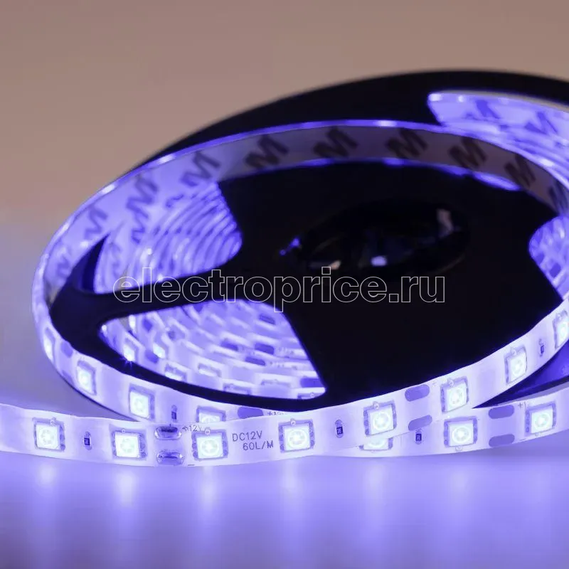 Фото Лента светодиодная SMD 5050 14.4Вт/м 60LED/м 12В IP65 син. (уп.5м) Lamper 141-493