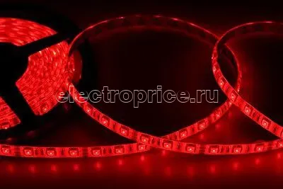 Фото Лента светодиодная SMD5050 14.4Вт/м 60LED/м 12В IP65 красн. (уп. 5м) Lamper 141-491