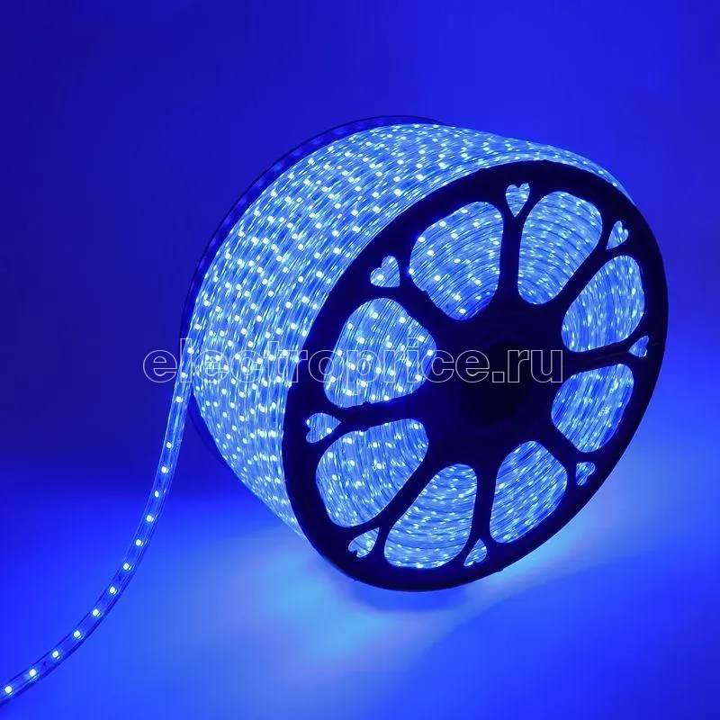 Фото Лента светодиодная SMD3528 10х7мм 60LED/м 4.8Вт/м 220В IP67 син. (уп.100м) NEON-NIGHT 142-603