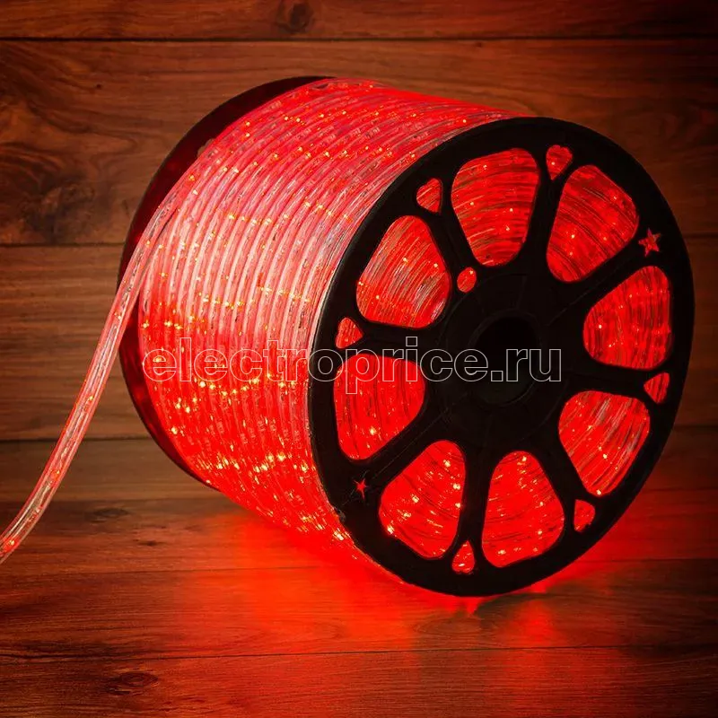 Фото Шнур светодиодный Дюралайт фиксинг 2Вт 24LED/м Эконом красн. (уп.100м) Neon-Night 121-122-4