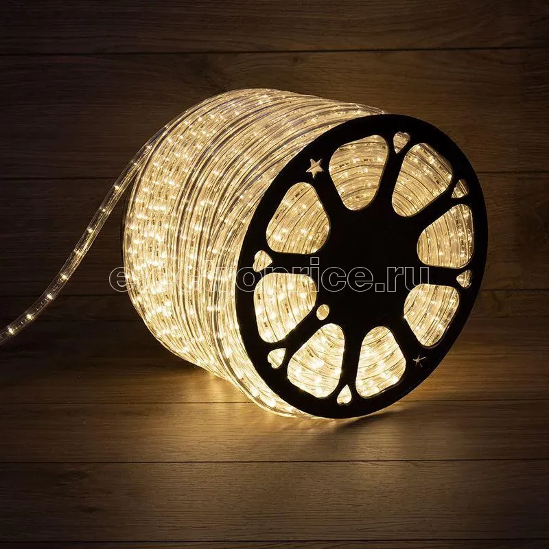 Фото Шнур светодиодный Дюралайт фиксинг 2Вт 30LED/м тепл. бел. (уп.100м) Neon-Night 121-126-6