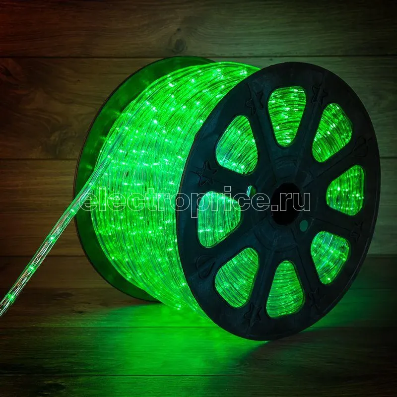 Фото Шнур светодиодный Дюралайт фиксинг 2Вт 30LED/м зел. (уп.100м) Neon-Night 121-124-6