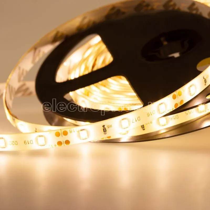 Фото Лента светодиодная SMD3528 4.8Вт/м 60LED/м 12В IP65 тепло-бел. (уп.5м) Lamper 141-356