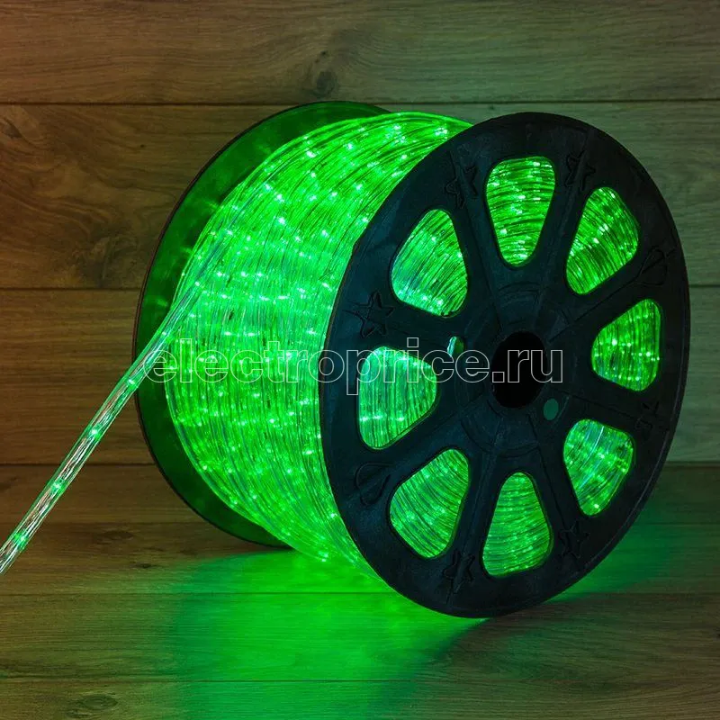 Фото Шнур светодиодный Дюралайт чейзинг 3Вт 36LED/м зел. (уп.100 м) Neon-Night 121-324