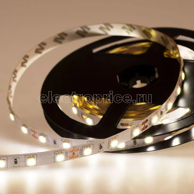 Фото Лента светодиодная SMD5050 60LED/м 14.4Вт/м 12В IP23 бел. (уп.5м) Lamper 141-465