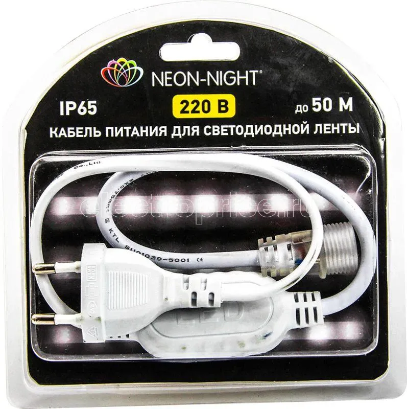 Фото Шнур для подключения светодиод. ленты SMD 3528 220В блист. Neon-Night 142-001-01