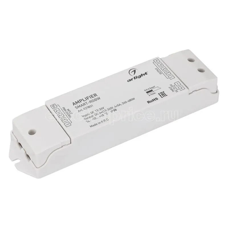 Фото Усилитель SMART-RGBW 4х5А IP20 12-24В пластик Arlight 023831