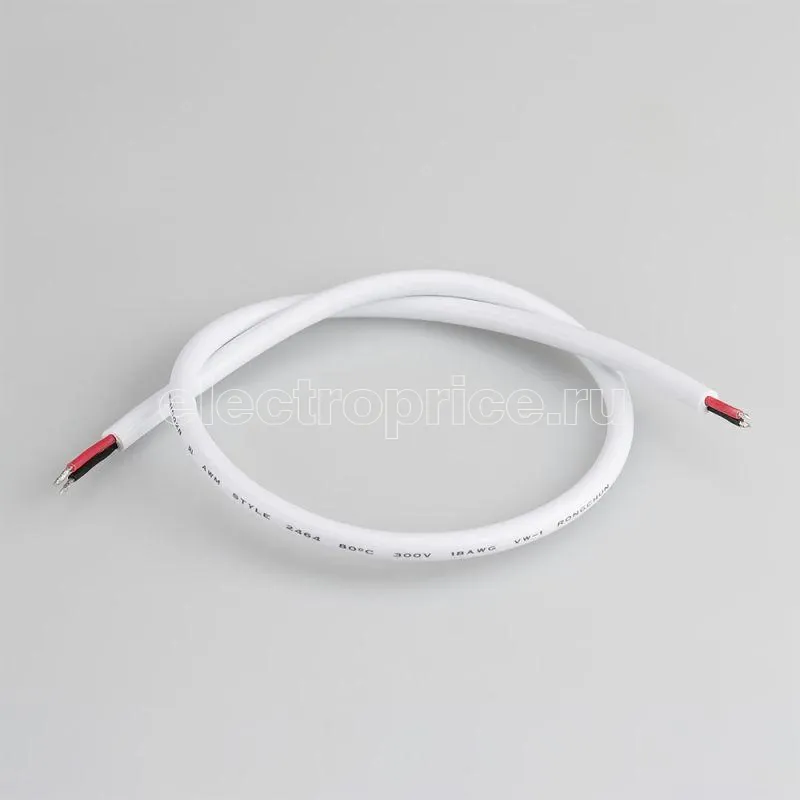 Фото Провод питания ARL-MOONLIGHT-18AWG-2W-D6-CU-500 White закрытый 0.5м Arlight 025559