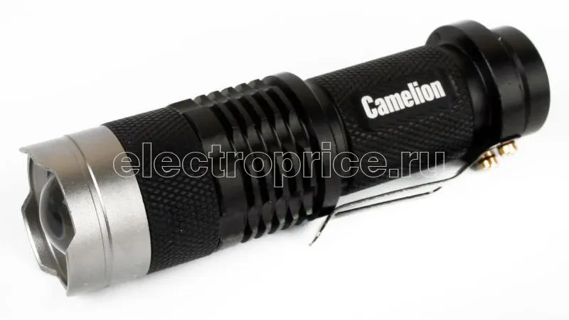 Фото Фонарь LED5135 (LED XPE ZOOM 3 реж 1хLR6 алюм. блистер черн.) Camelion 12915