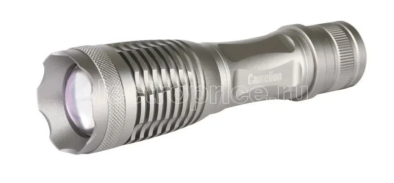 Фото Фонарь LED5137 XML-T6 ZOOM 3 режима 3хLR03 (в компл.) алюм. титан. (открывающ. блист.) Camelion 12974