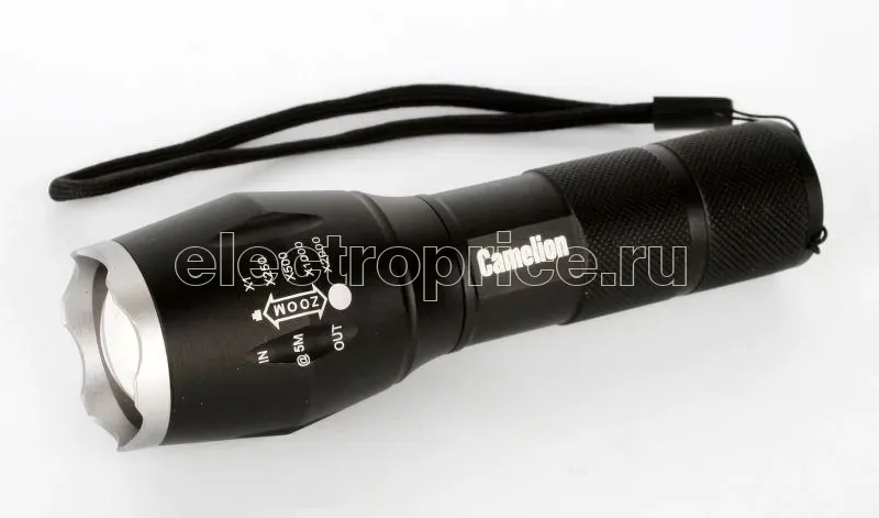 Фото Фонарь LED5136 XML-T6 ZOOM 3 режима 3хLR03 (в компл.) алюм. черн. (открывающ. блист.) Camelion 12971