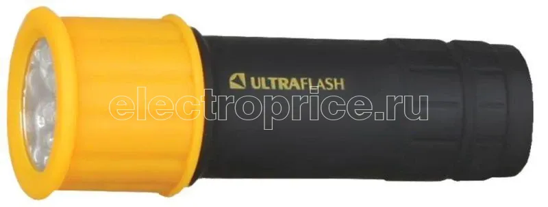 Фото Фонарь LED15001-B (3XR03 светофор желт. с черн. 9 LED блистер) Ultraflash 10480