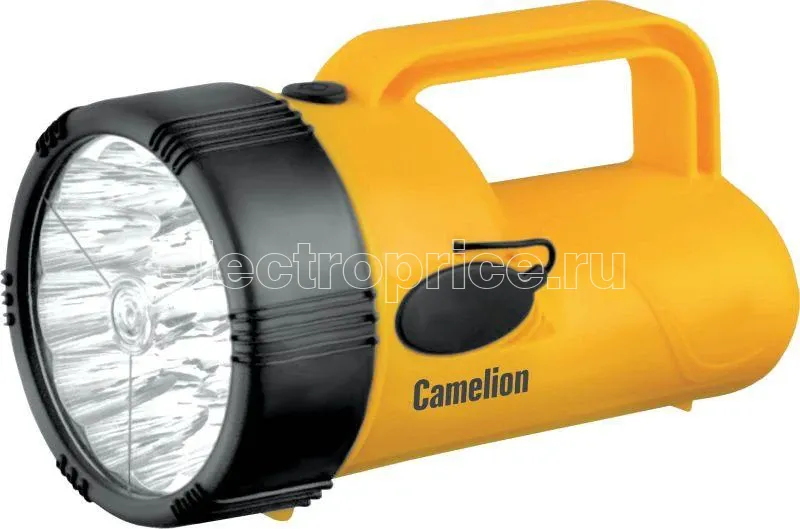 Фото Фонарь аккумуляторный LED29314 19LED аккум. 4В 2.3А.ч 220В желт. Camelion 10471