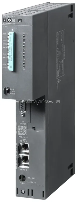 Фото Процессор центральный SIMATIC S7-400 CPU 414-3 PN/DP 4МБ раб. памяти (2МБ кода програм. 2МБ данных) интерфейсы: 1. IF MPI/DP 12Мбит/с (X1) 2. IF ETHERNET/PROFINET (X5) 3. IF для установки модуля IF964-DP Siemens 6ES74143EM070AB0