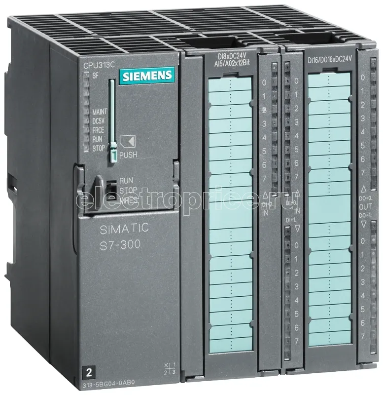 Фото Процессор ЦПУ CPU SIMATIC S7-300 313C с интерфейсом MPI 24DI/16DO 4AI 2AO 1PT100 Siemens 6ES73135BG040AB0