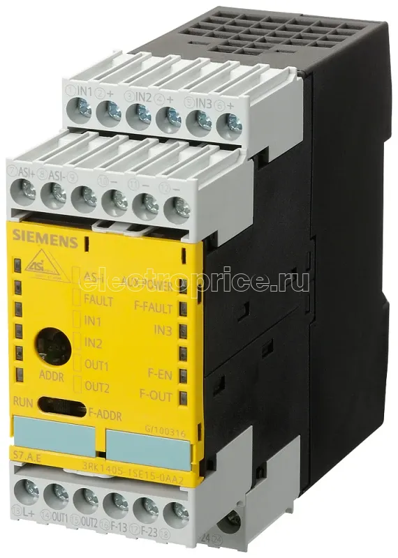 Фото Модуль AS-INTERFACE SAFE SLIMLINE S45F 1F-RO/3DI/2DO IP20 винтовые клеммы ширина 45мм Siemens 3RK14051SE150AA2