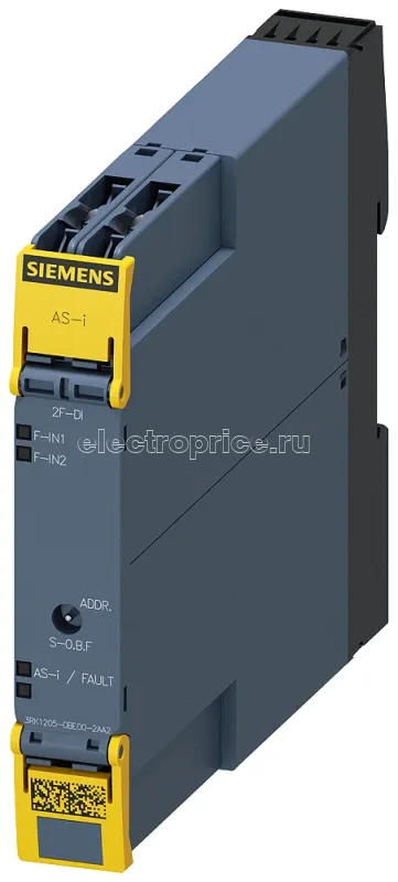 Фото Модуль ASIsafe SlimLine Compact SC17.5F digital safety 2F-DI IP20 2х вход для механических датчиков винтовые клеммы установочн. ширина 175мм Siemens 3RK12050BE002AA2