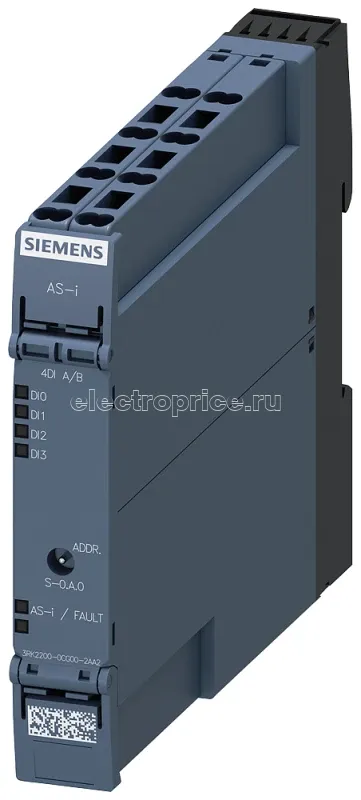 Фото Модуль AS-i SlimLine Compact SC17.5 цифровой A/B-подчиненный компонент IP20 4х вход для 2-проводного датчика пружинные клеммы установочн. ширина 175мм Siemens 3RK22000CG002AA2