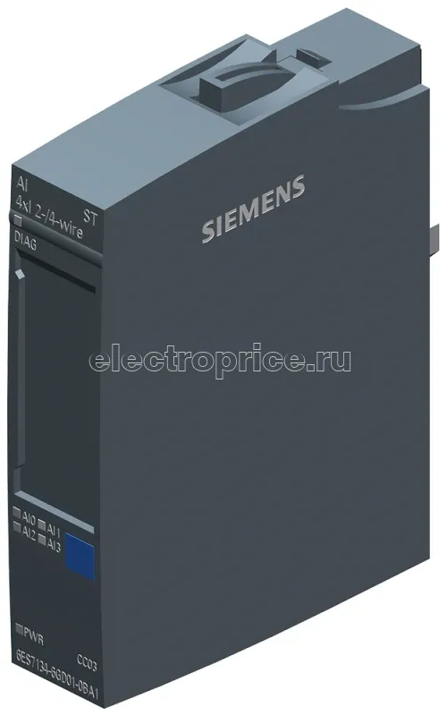 Фото Модуль аналогового ввода SIMATIC ET 200SP AI 4XI2-/4-wire ST со стандарт. функц. 4 ток. вход. 2-х или 4-х провод. Siemens 6ES71346GD010BA1