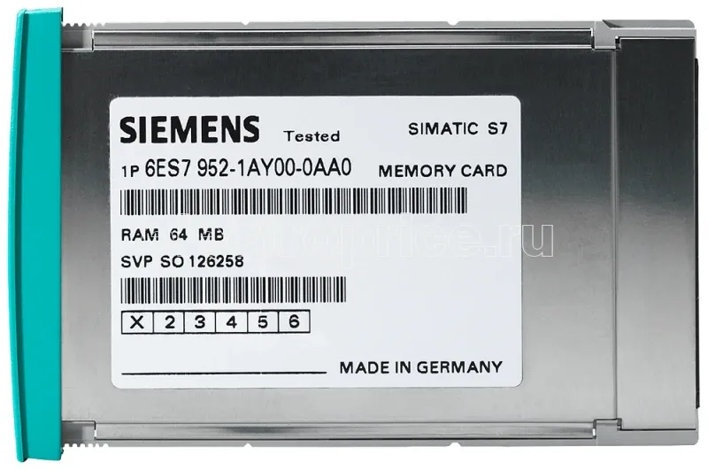 Фото Карта памяти SIMATIC S7 для S7-400 5В FLASH-EPROM 8Мбит длинное исполнение Siemens 6ES79521KP000AA0