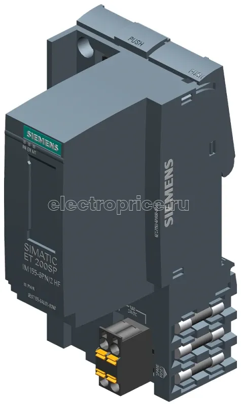 Фото Модуль интерфейсный SIMATIC ET 200SP IM155-6PN/2 High Feature для сети PROFInet 1 слот для SIMATIC BusAdapter макс. 64 модуля периферии и 16 модулей ET 200AL поддержка резервир. S2 множеств. горячая замена Siemens 6ES71556AU010CN0