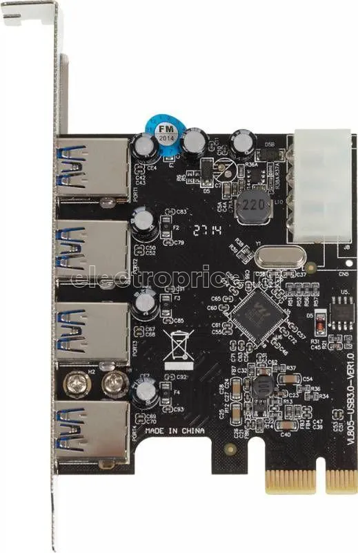 Фото Контроллер PCI-E VIA VL805 4xUSB3.0 Bulk ASIA PCIE 4P USB3.0 776561