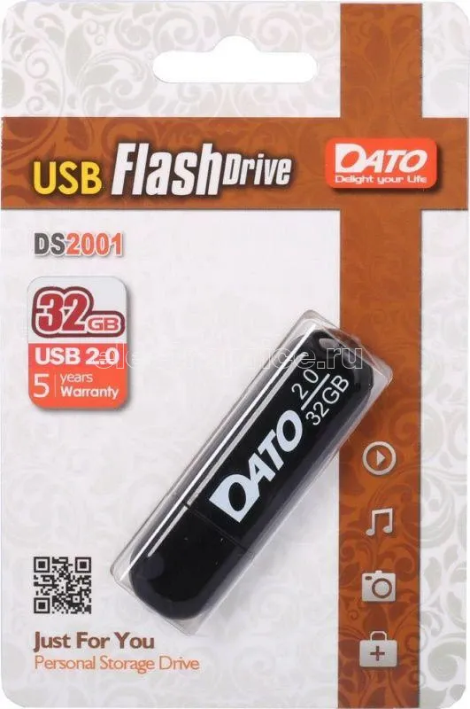 Фото Флеш-диск Dato 32Гбайт DS2001 DS2001-32G USB2.0 черн. DATO 1119639