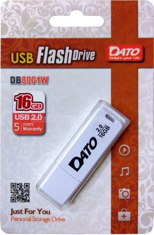 Фото Флеш-диск Dato 16Гбайт DB8001 DB8001W-16G USB2.0 бел. DATO 1119539