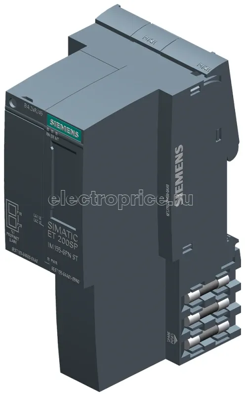 Фото Комплект интерфейсного модуля SIMATIC ET 200SP IM155-6PN ST для сети PROFInet макс. 32 модуля периферии и 16 модулей ET 200AL одиночная горячая замена в компл.: интерфейсный модуль серверный Siemens 6ES71556AA010BN0