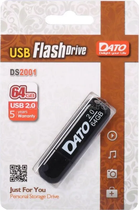 Фото Флеш-диск Dato 64Гбайт DS2001 DS2001-64G USB2.0 черн. DATO 1119641