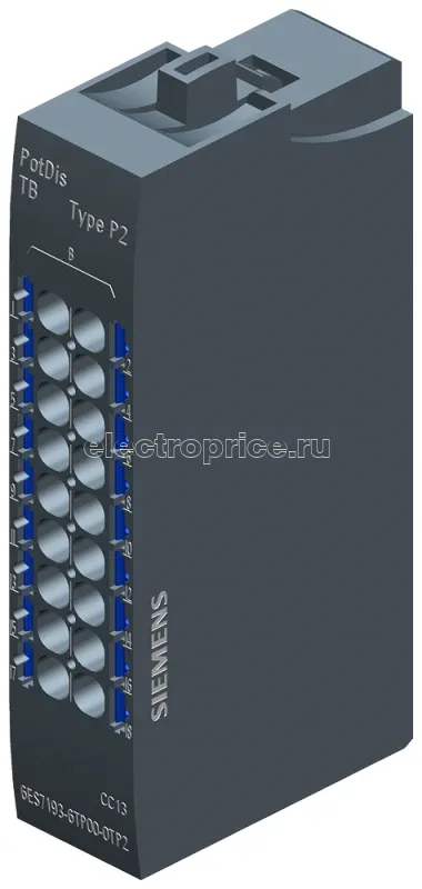 Фото Модуль распределения потенциалов SIMATIC ET 200SP клеммный блок PotDis PotDis-TB-P2-B 18x втычных (Push-In) клемм для P2 Siemens 6ES71936TP000TP2