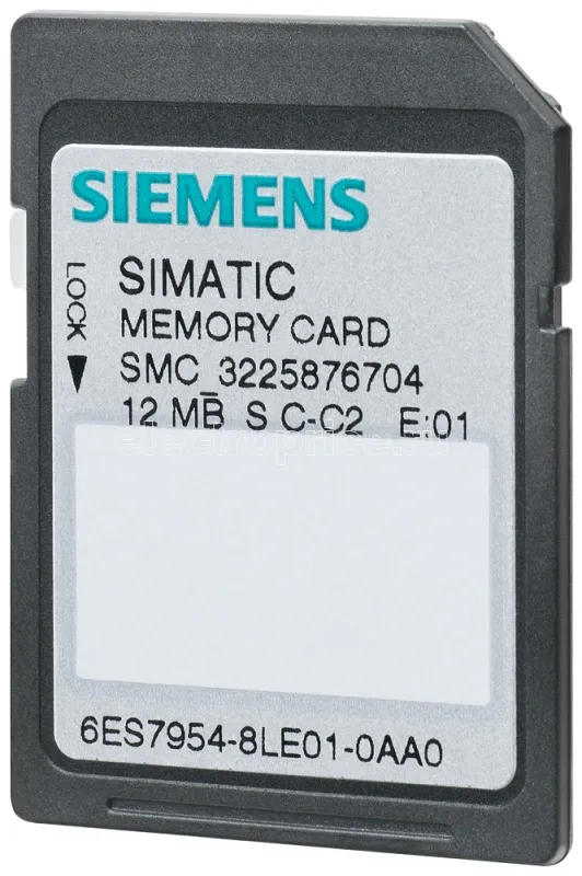 Фото Карта памяти SIMATIC S7 для S7-1x 00 CPU/SINAMICS 3 3В Flash 4МБ Siemens 6ES79548LC030AA0