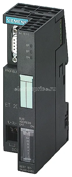 Фото Модуль интерфейсный SIMATIC DP IM151-1 HIGH FEATURE для ET200S 63 модуля Siemens 6ES71511BA020AB0