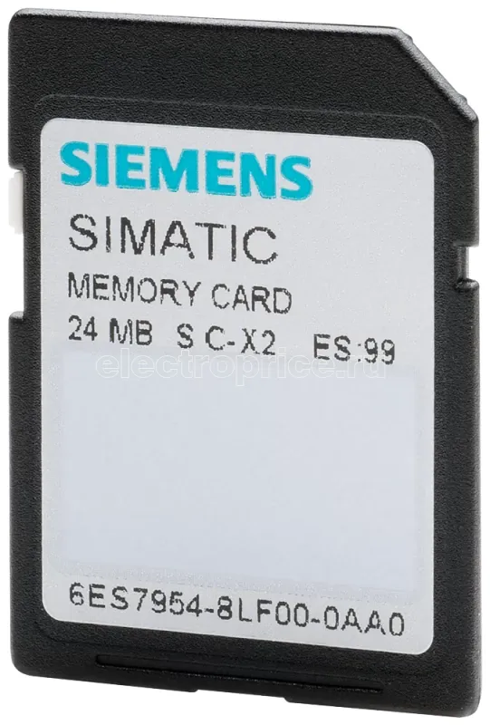 Фото Карта памяти SIMATIC S7 для S7-1X00 CPU/SINAMICS 3.3В FLASH 24Мбайта Siemens 6ES79548LF030AA0