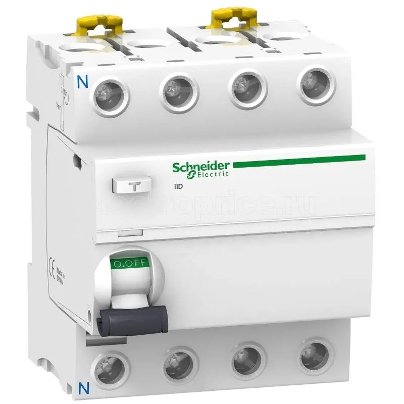 Фото УЗО 80А 4P 30мА AC A9R11480 Schneider Electric Acti9 ВДТ(УЗО)