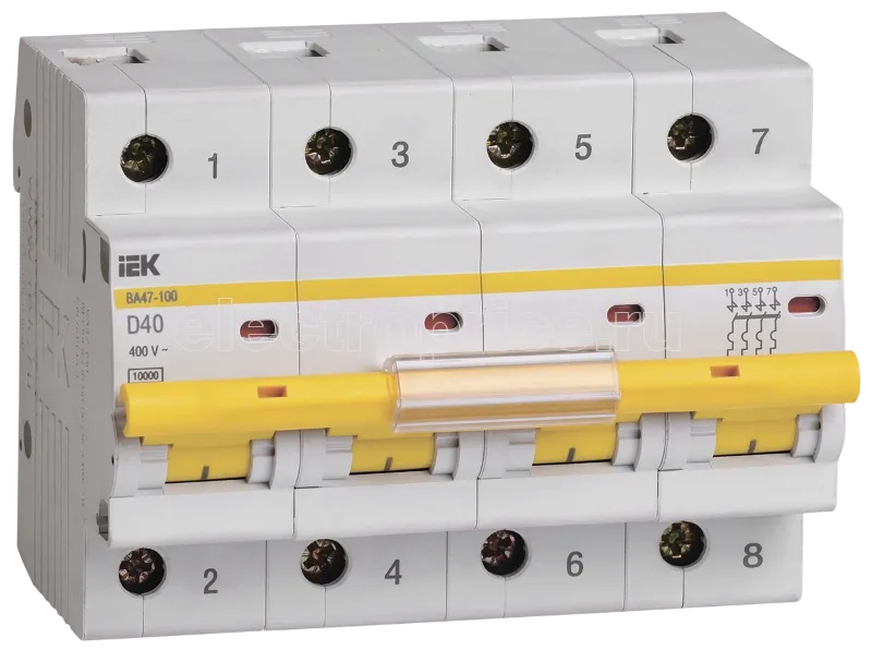 Фото Автоматический выключатель 40А 4P D 10кА MVA40-4-040-D IEK BA47-100