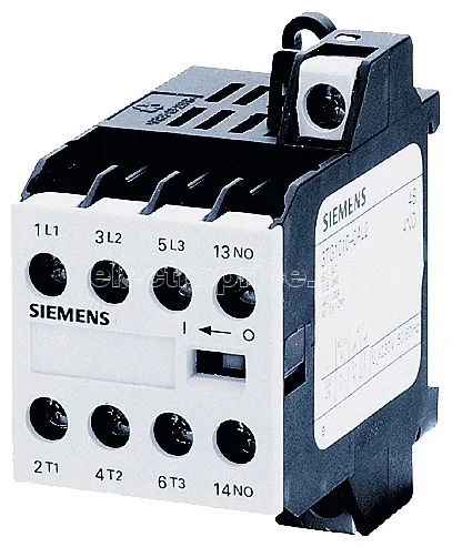 Фото Контактор винтовые клеммы 4НО для защелкивания на стандартной монтажной рейке управление AC 110В 50/60Гц Siemens 3TG10100AG2