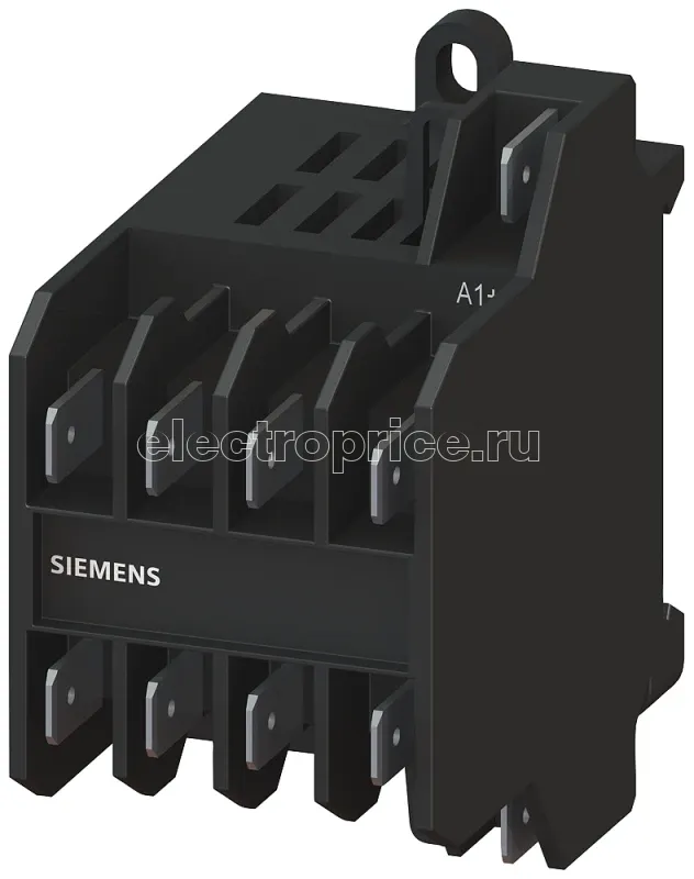 Фото Контактор плоские выводы 3НO+1НЗ для защелкивания на стандартной монтажной рейке управление AC 110В 50/60Гц Siemens 3TG10011AG2