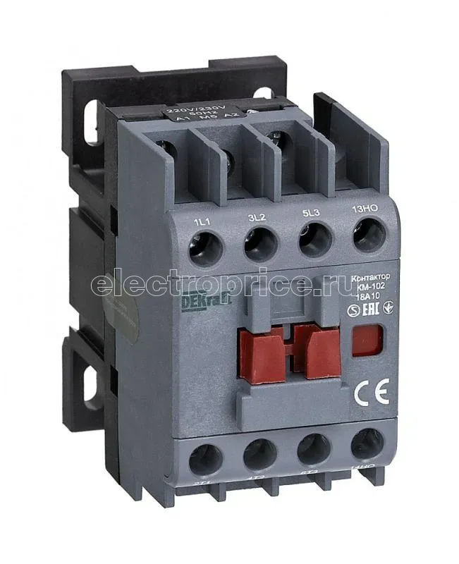 Фото Контактор КМ-102 18А 380В/400В AC3 AC4 1НЗ DEKraft 22040DEK