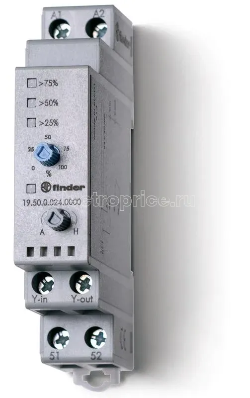 Фото Модуль управления аналоговый сигнал 0…10В DC 24В AC/DC монтаж на рейку 35мм 17.5мм IP20 FINDER 195000240000