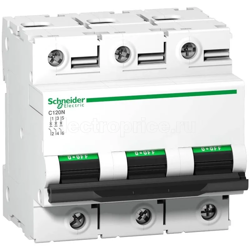 Фото Автоматический выключатель 63А 3P D 10кА A9N18386 Schneider Electric C120N